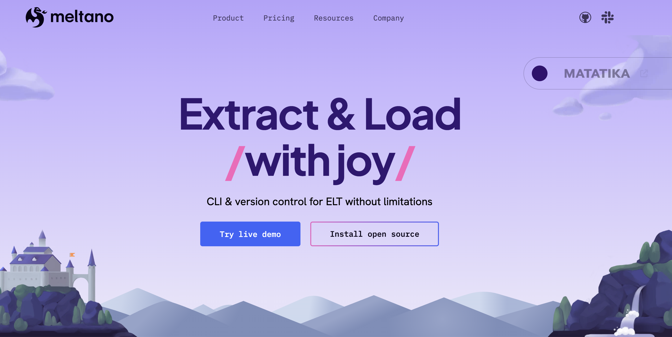 A screenshot of Meltano, an ETL tool.