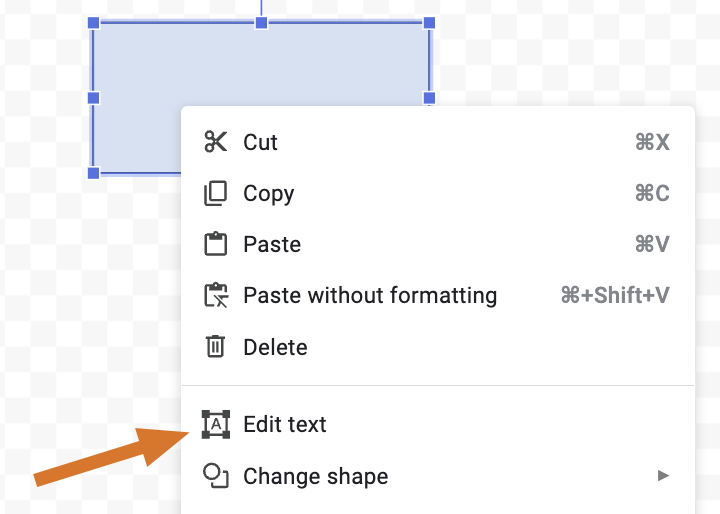 Screenshot of edit text button