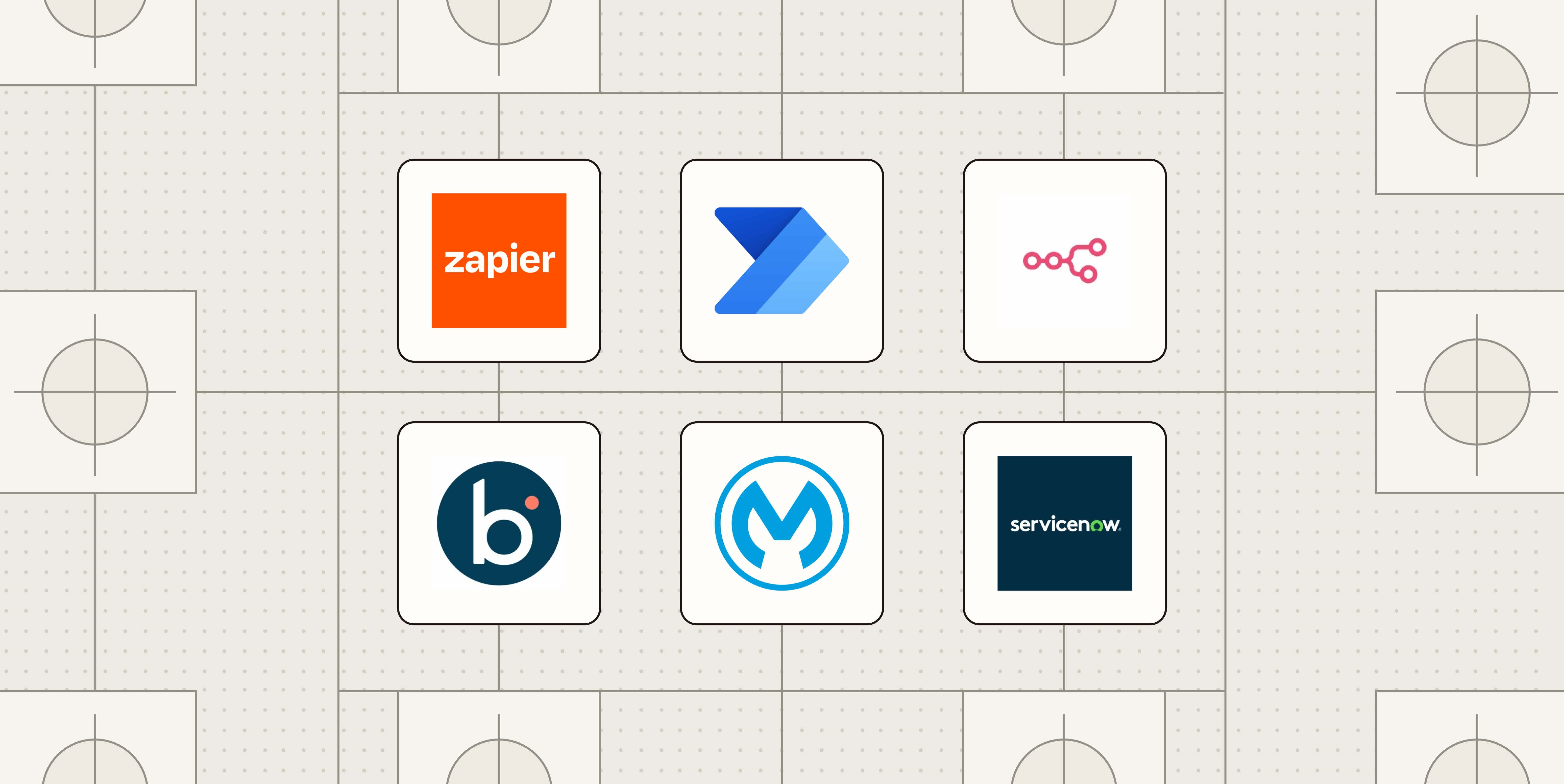 Hero image with the logos of the best automation software