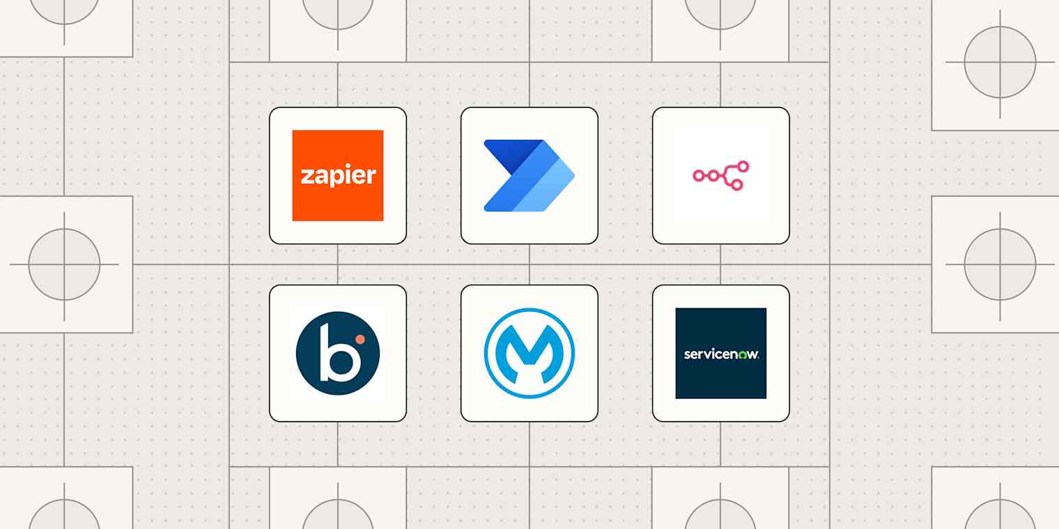 Hero image with the logos of the best automation software