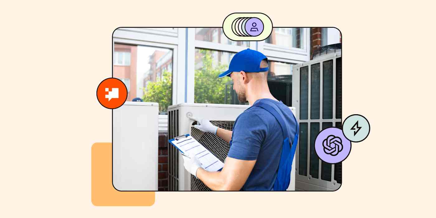 Worker with clipboard checking an HVAC system.