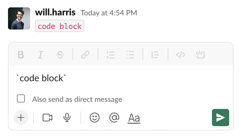 Strike through text in Slack