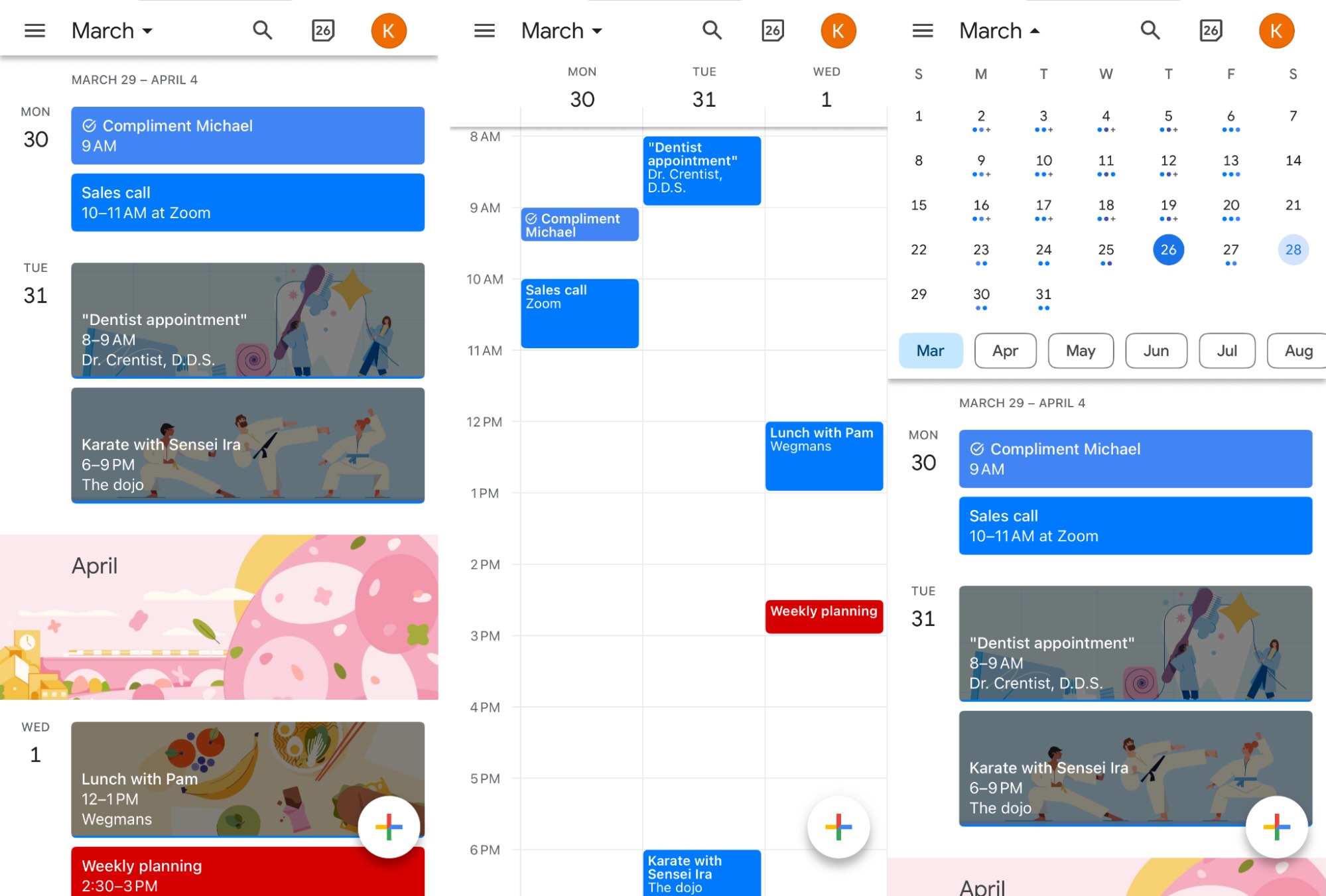 A screenshot of Google Calendar, our pick for the best iPhone calendar for Gmail and Google users