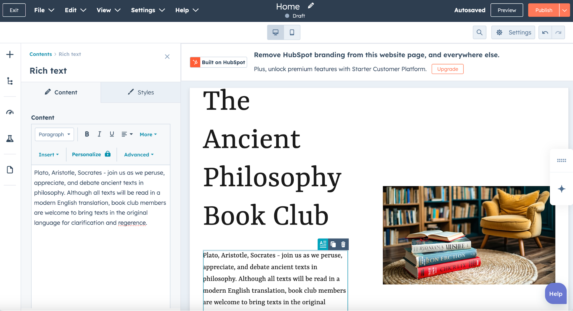 HubSpot CMS, our pick for the best free website builder for integrated business management