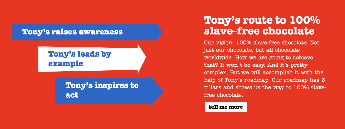 Screenshot of Tony's Chocolonely vision statement 