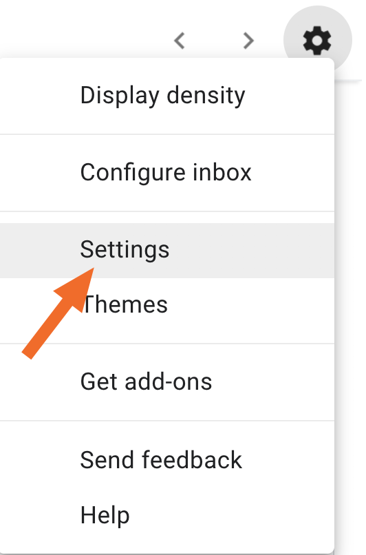 Settings in Gmail settings