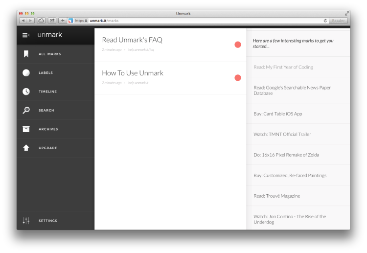 Unmark app