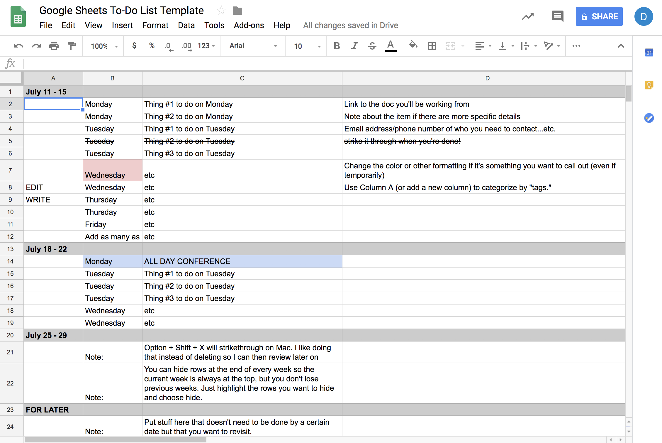 Why Google Sheets Should Be Your To Do List