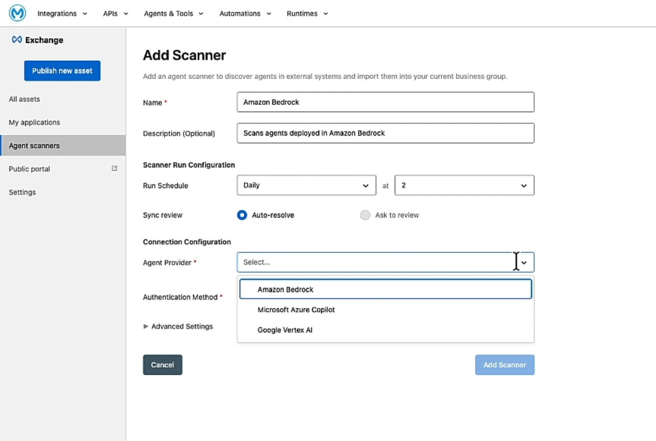 Agent Scanners in MuleSoft
