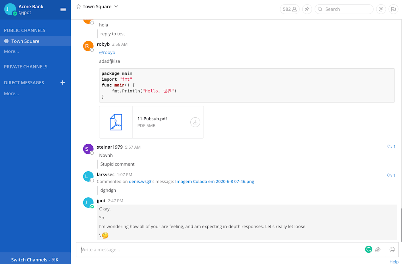 Mattermost screenshot