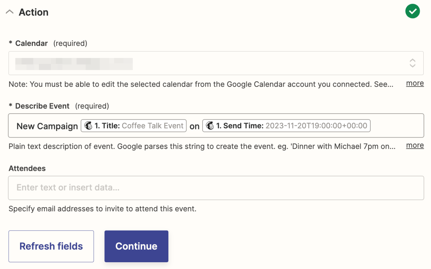How to add Mailchimp campaigns to your Google Calendar Zapier
