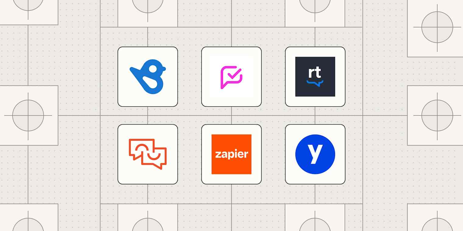Hero image with the logos of the best review management software