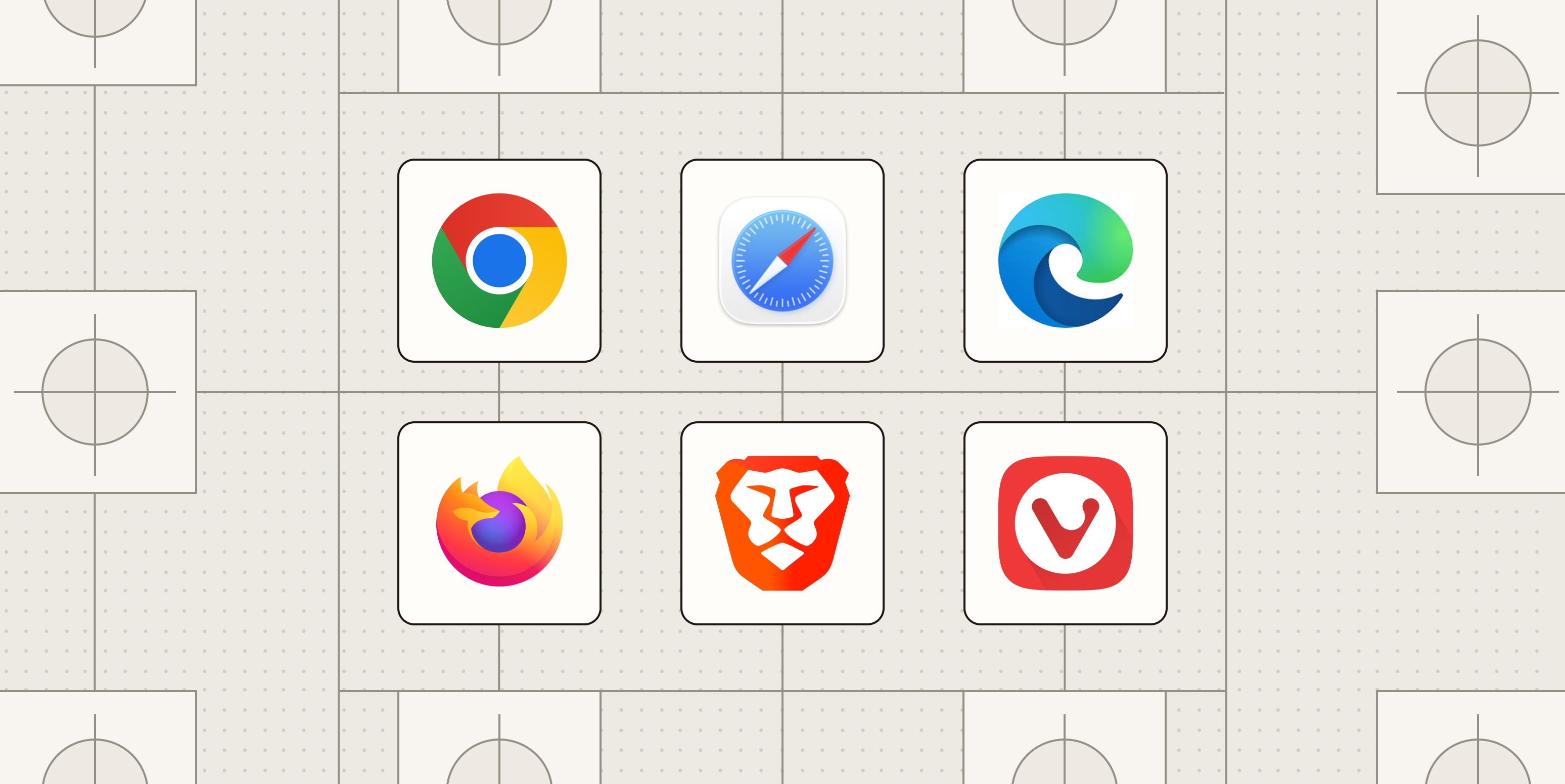 Hero image with the logos of the best web browsers
