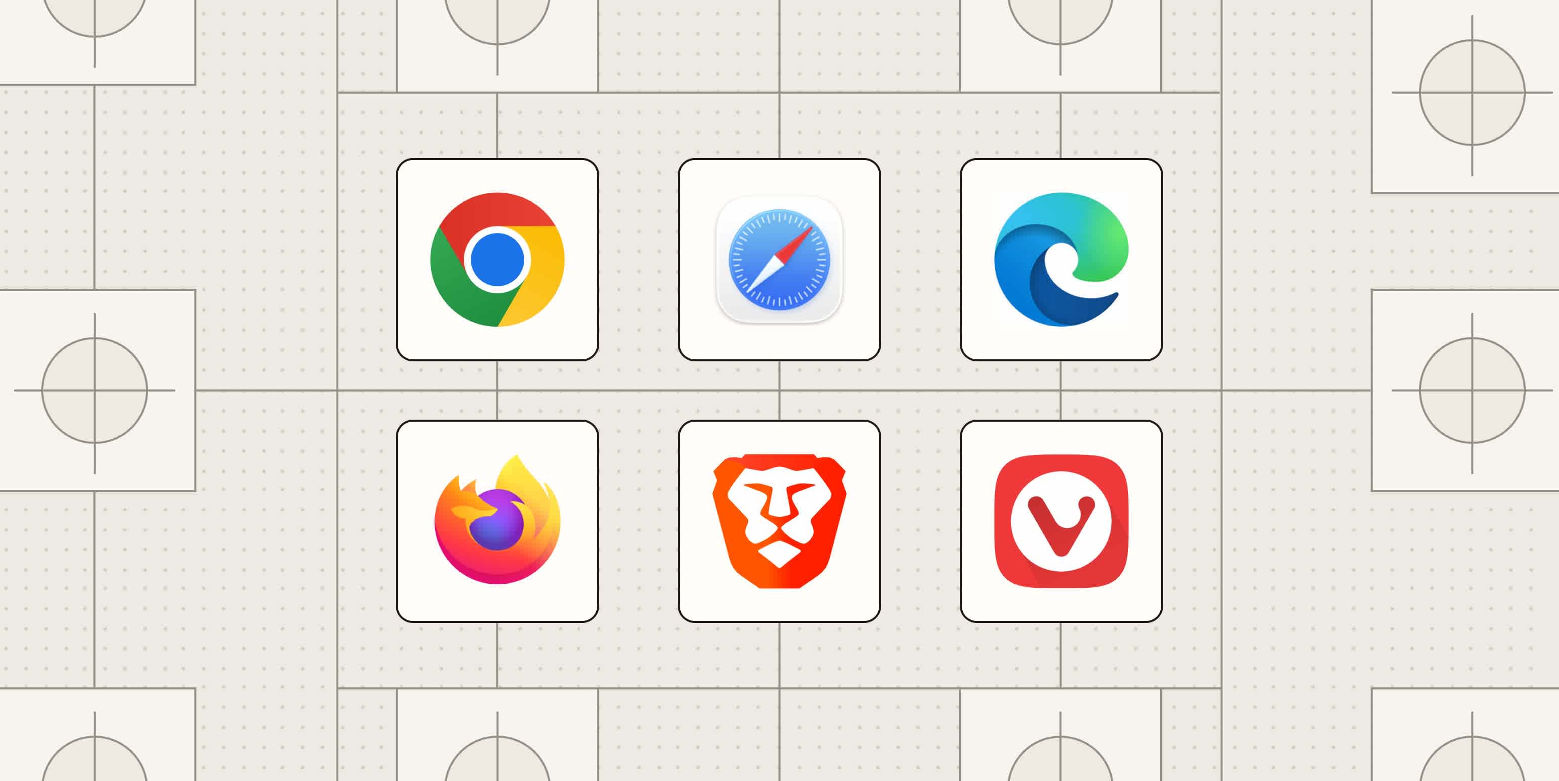 Hero image with the logos of the best web browsers