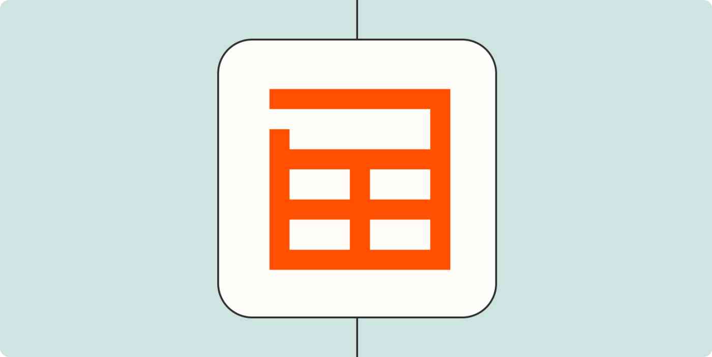 Icons representing an online form and a spreadsheet in white squares on a light orange background.