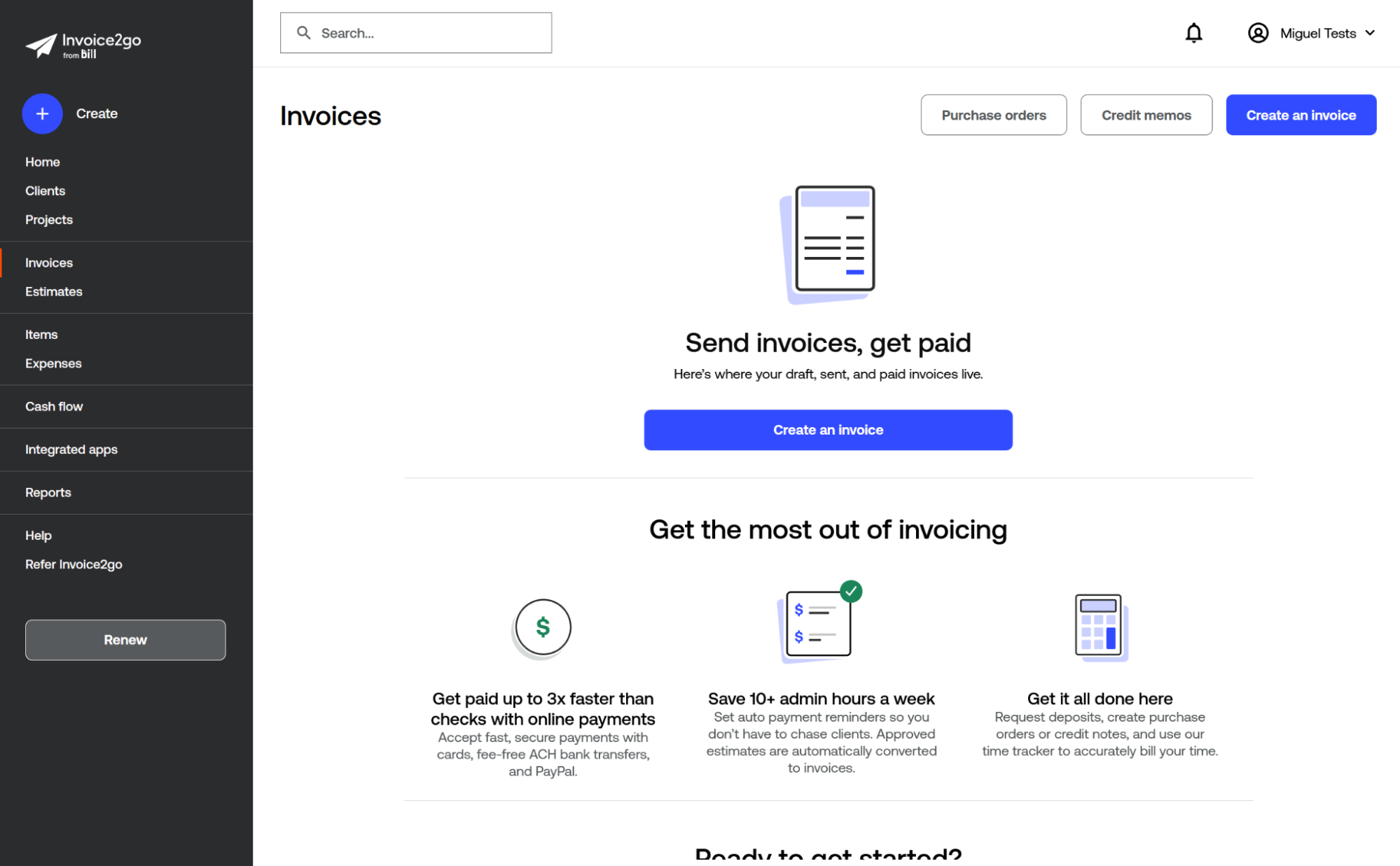 Invoice2go, our pick for the best invoicing software for sending invoices by mobile messaging apps
