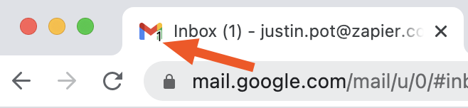 Número de no leídos en la tarjeta en Gmail
