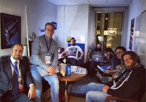 Obama tech team with Eric Schmidt