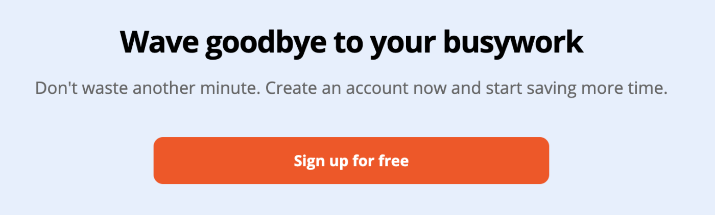 A CTA on Zapier's website