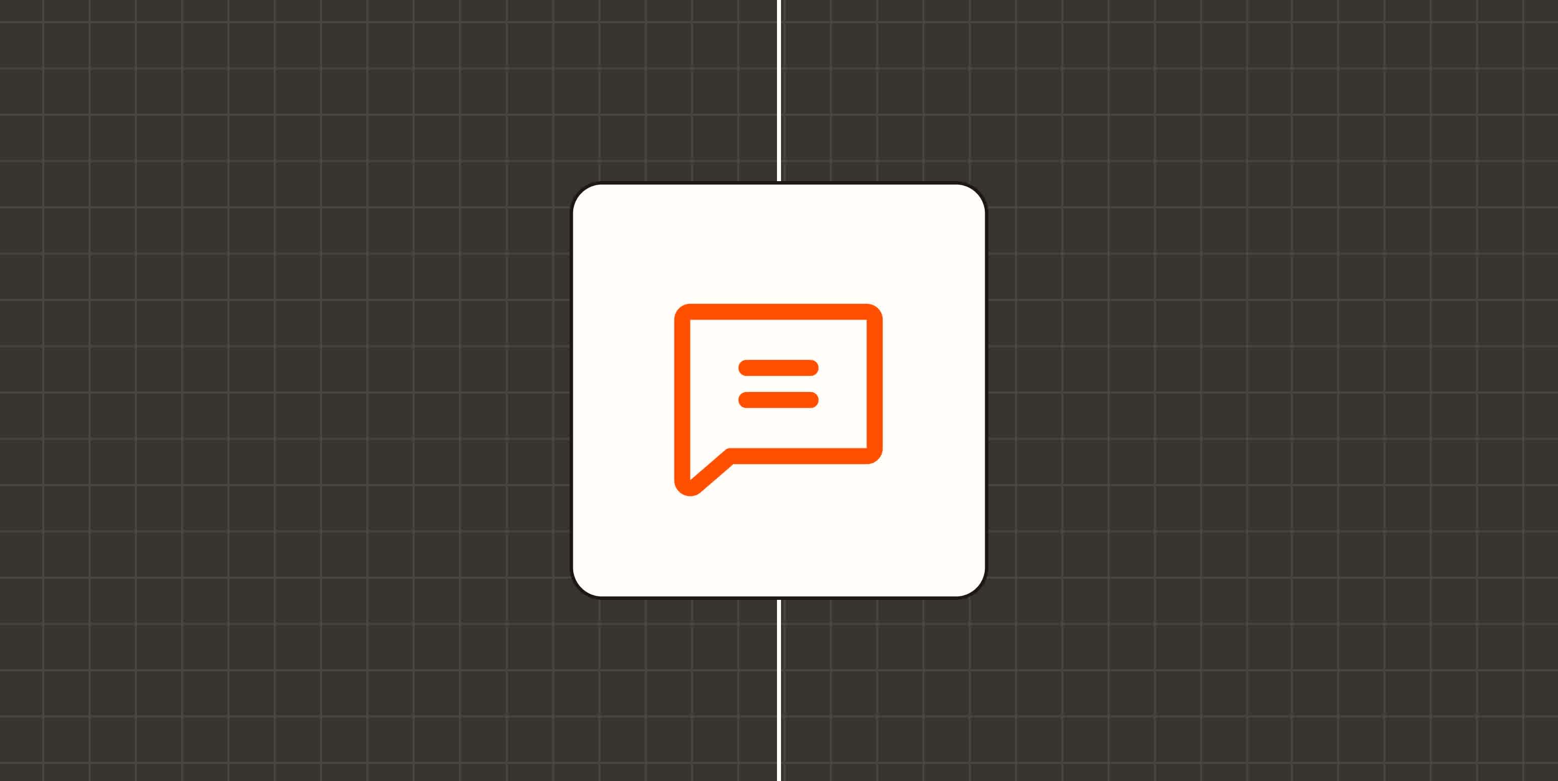 Hero image with an icon representing messaging on a mobile phone