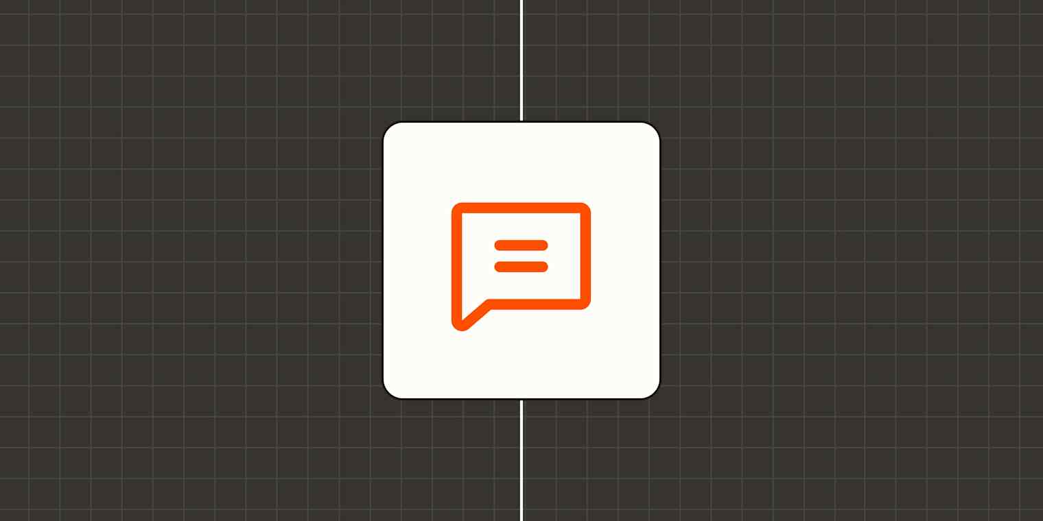 Hero image with an icon representing messaging on a mobile phone