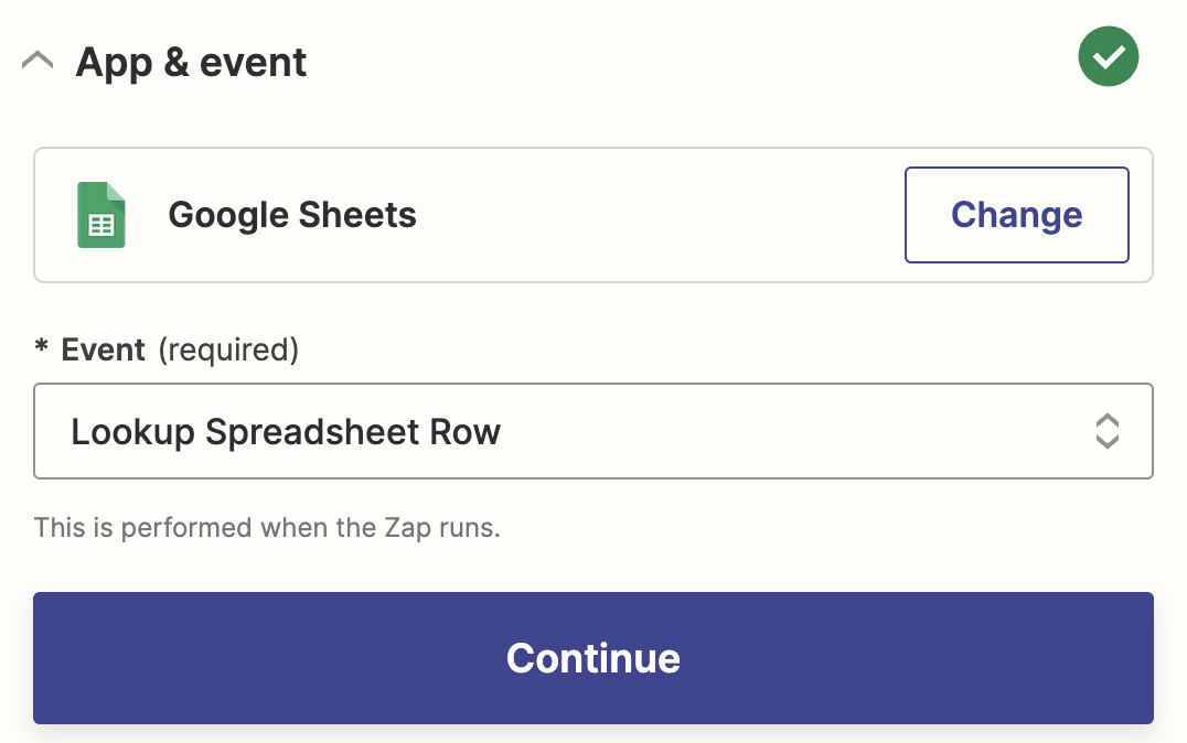 The green Google Sheets icon next to the text "Lookup Spreadsheet Row in Google Sheets".