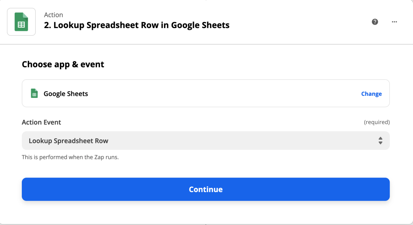 The green Google Sheets icon next to the text "Lookup Spreadsheet Row in Google Sheets".