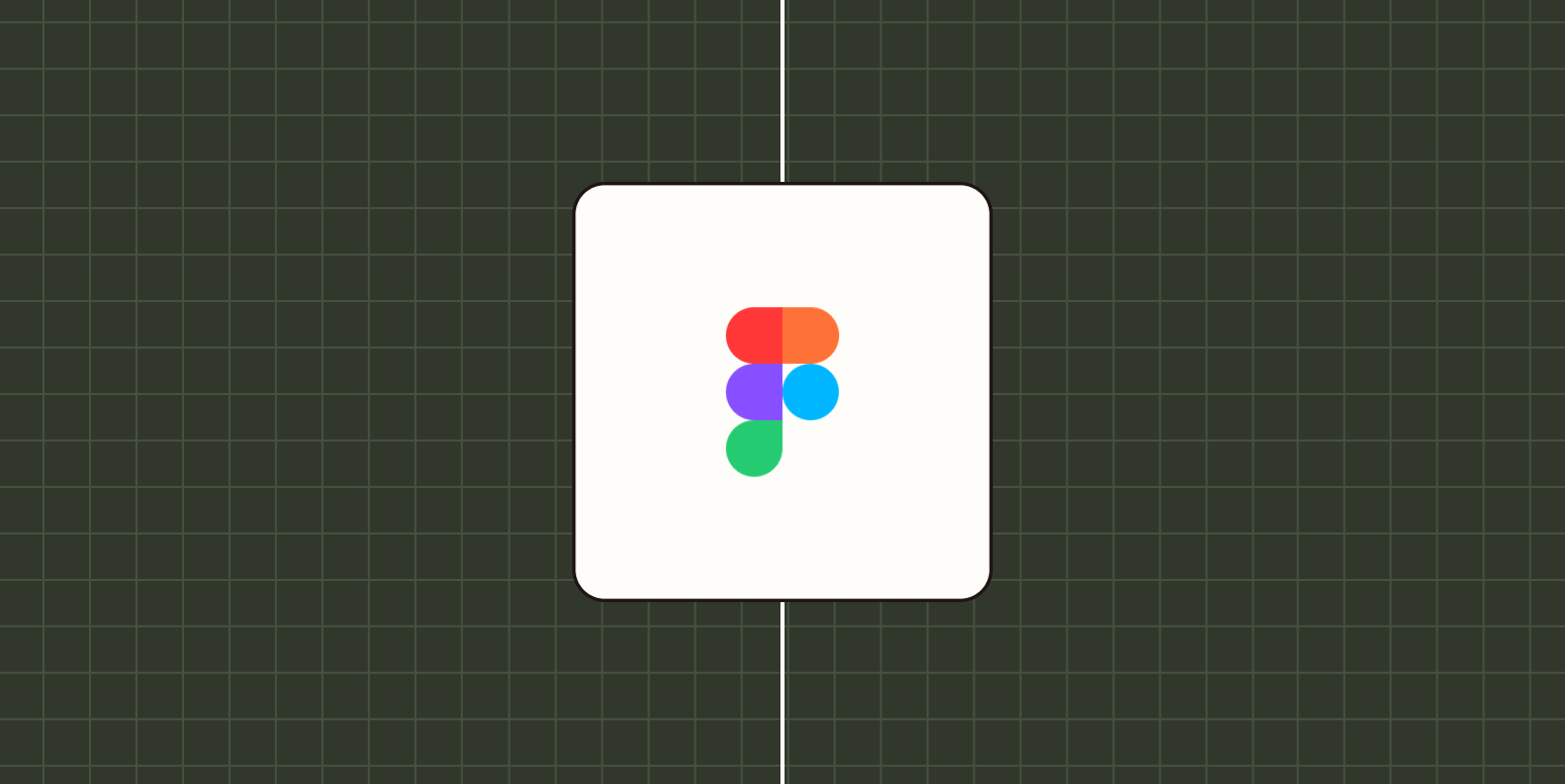 Figma logo on a dark green grid background
