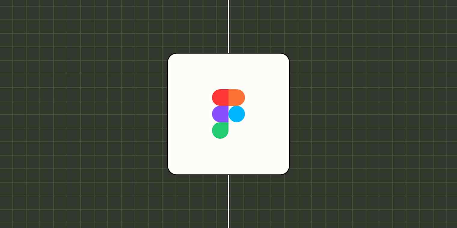 Figma logo on a dark green grid background