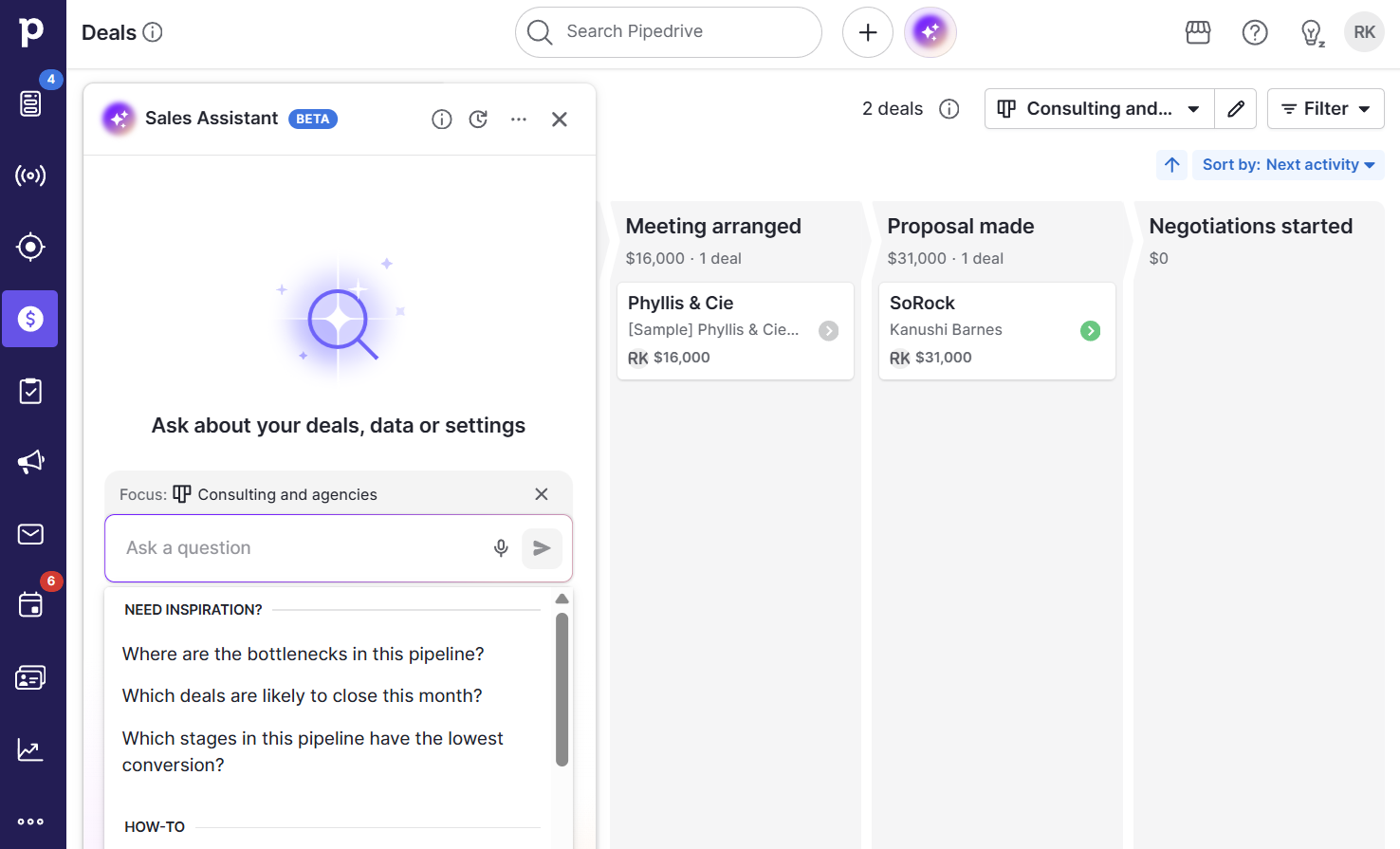 Pipedrive's AI sales assistant