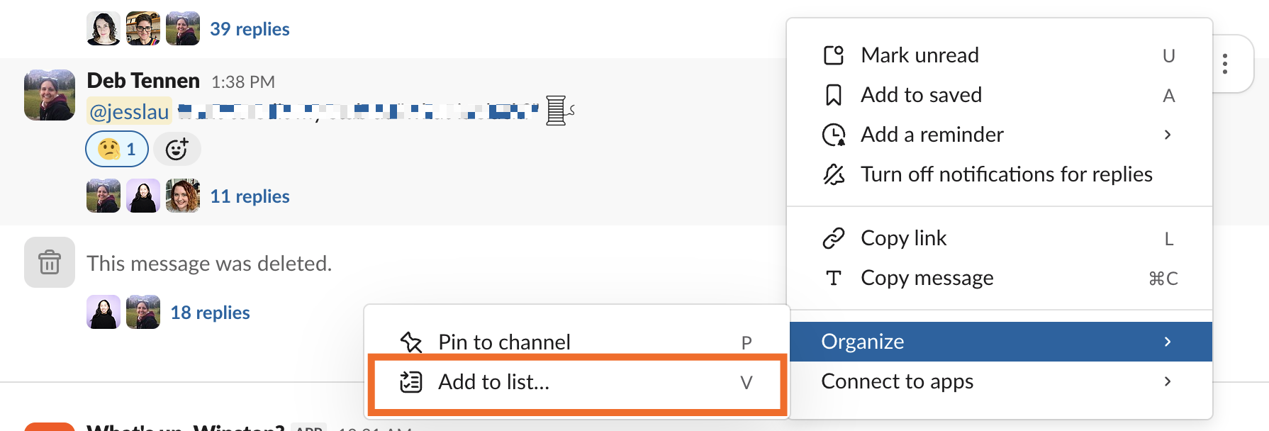 How to add a Slack message to a Slack list.