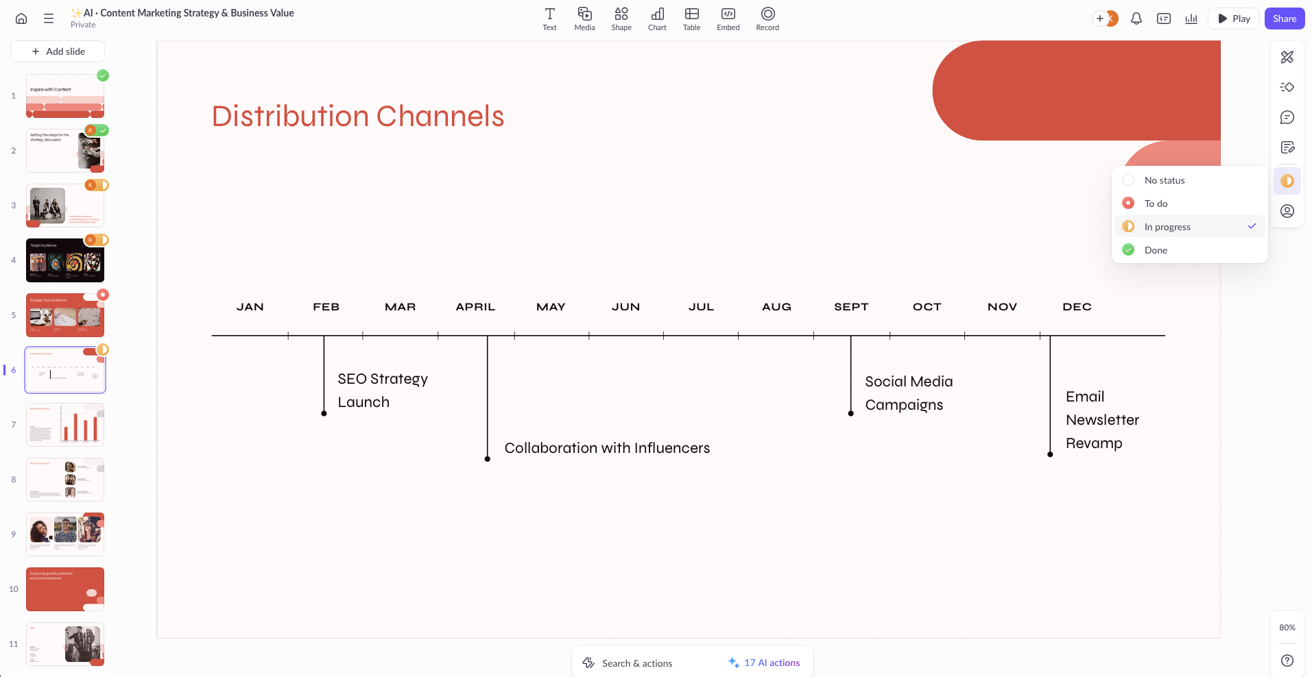 Pitch, our pick for the best presentation software for collaborating with your team