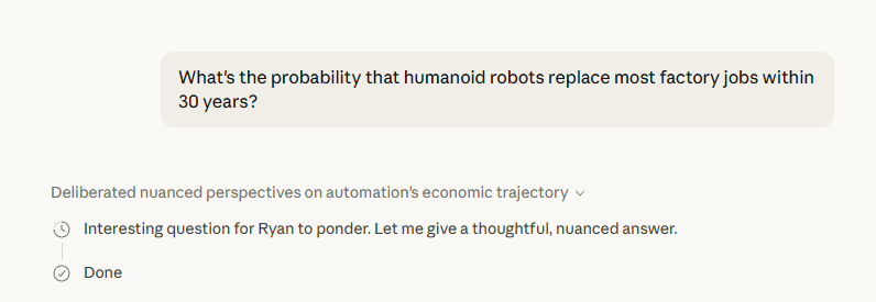 Claude showing its reasoning