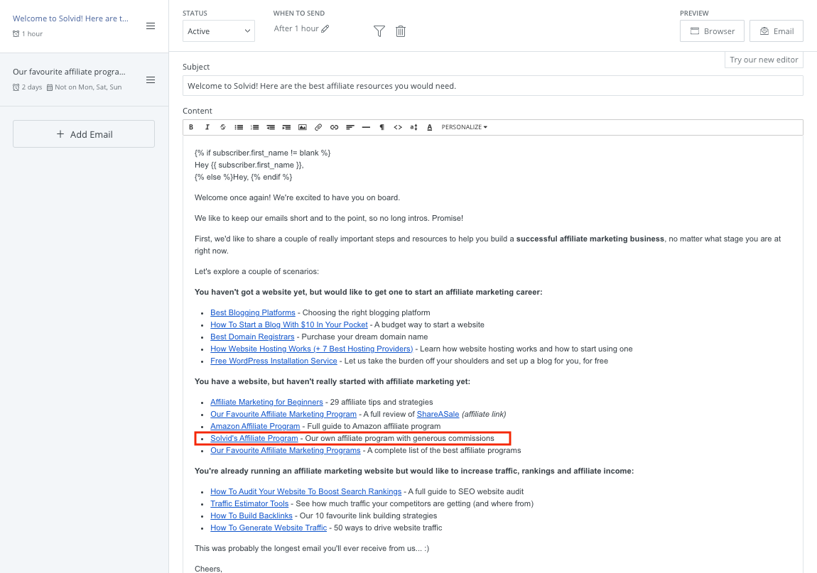 A screenshot of an email sent through ConvertKit