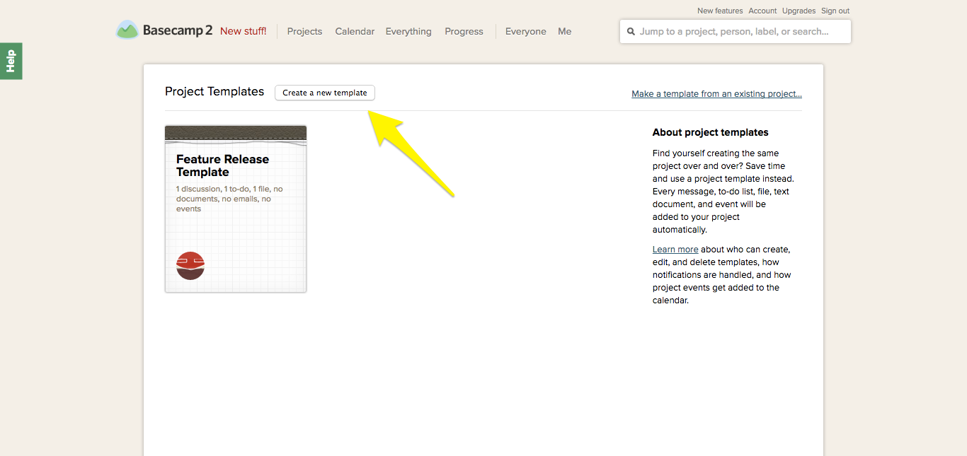 Template in Basecamp 2