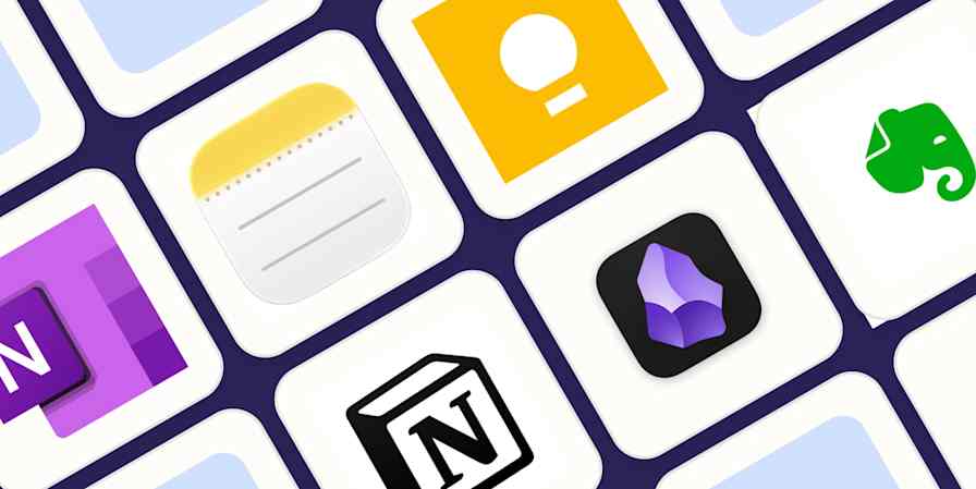 Hero image with logos of the best note-taking apps