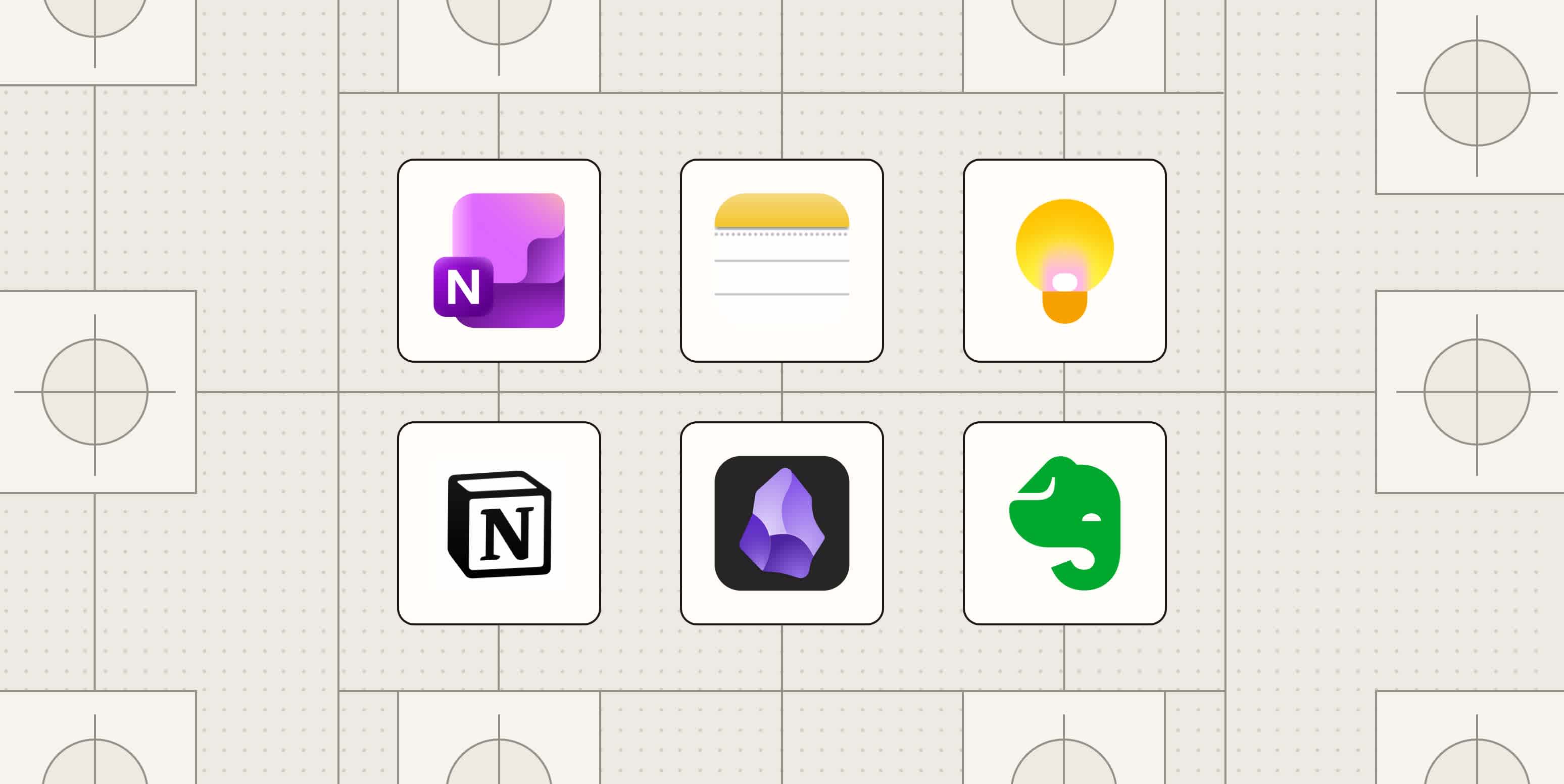 Hero image with logos of the best note-taking apps