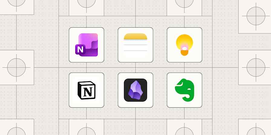 Hero image with logos of the best note-taking apps