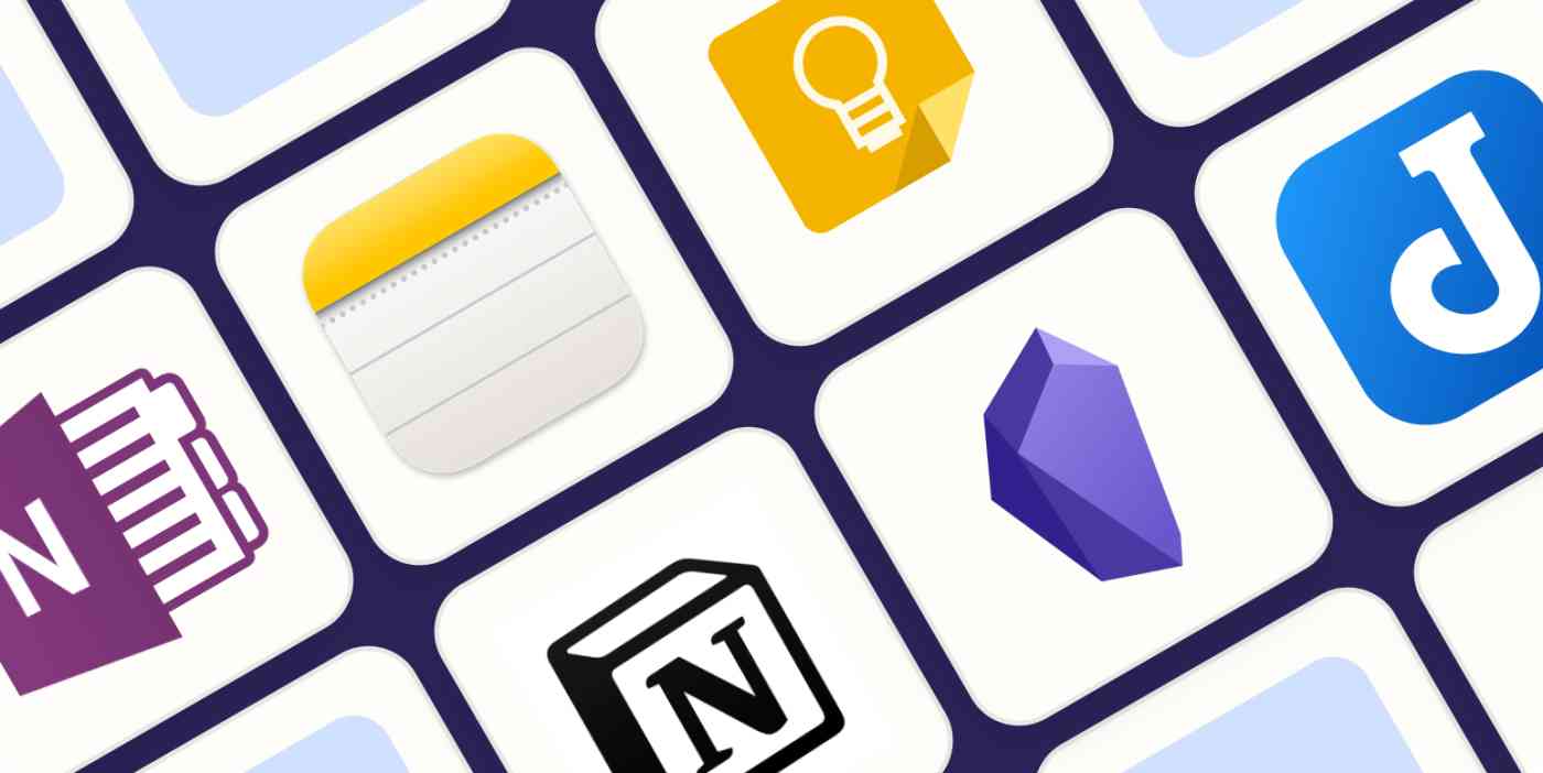 Hero image with logos of the best note-taking apps