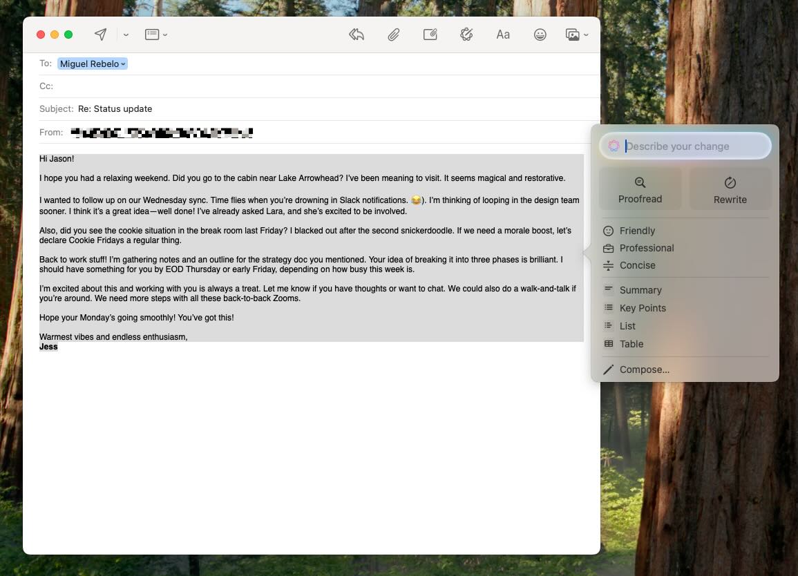 Apple Intelligence in Apple Mail, our pick for the best AI email app for Apple users