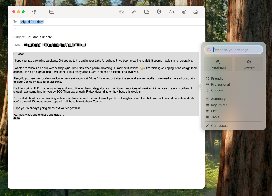 Apple Intelligence in Apple Mail, our pick for the best AI email app for Apple users