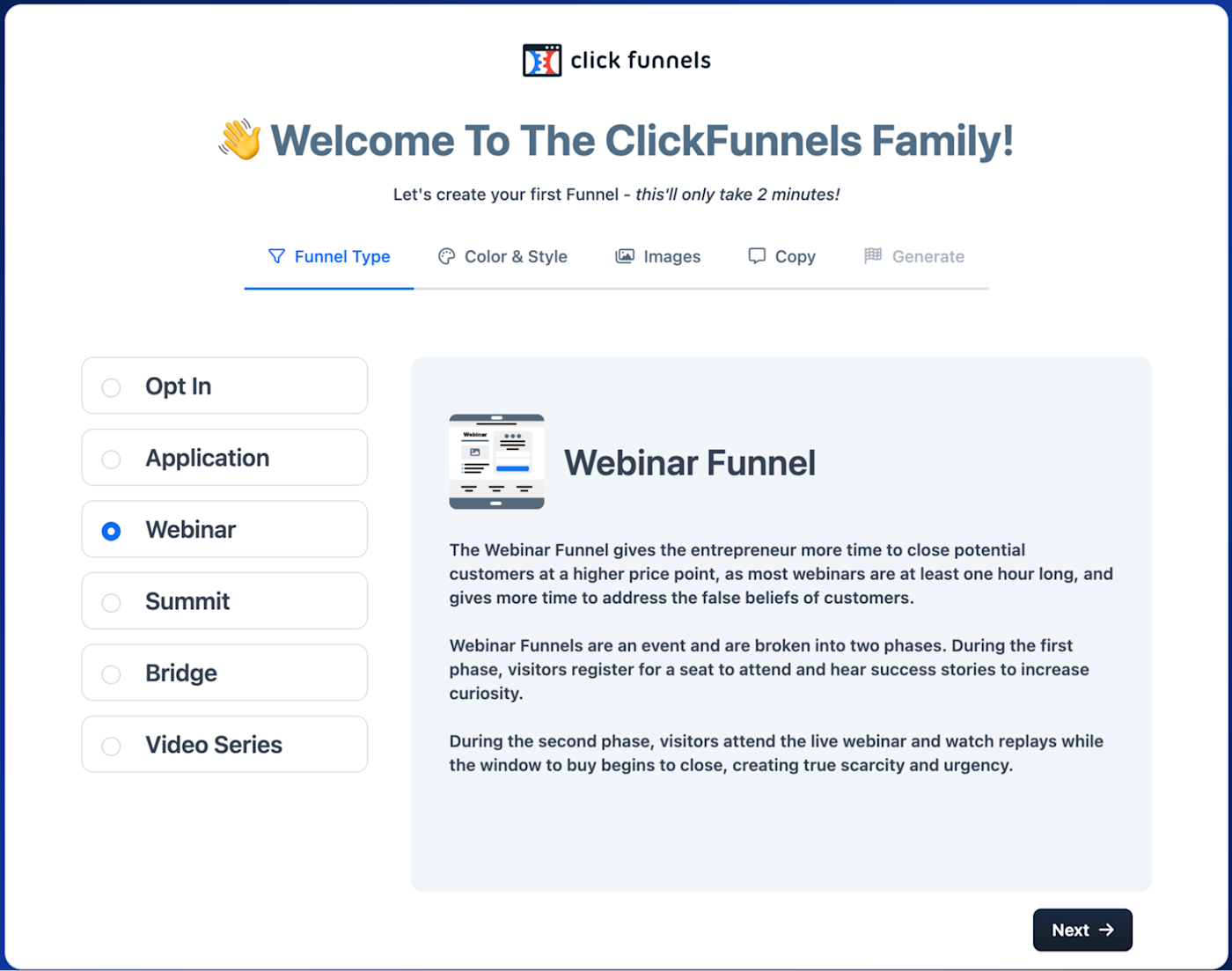 The ClickFunnels AI builder