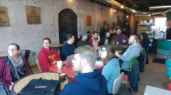 attendees at the Django Girls Grand Rapids event