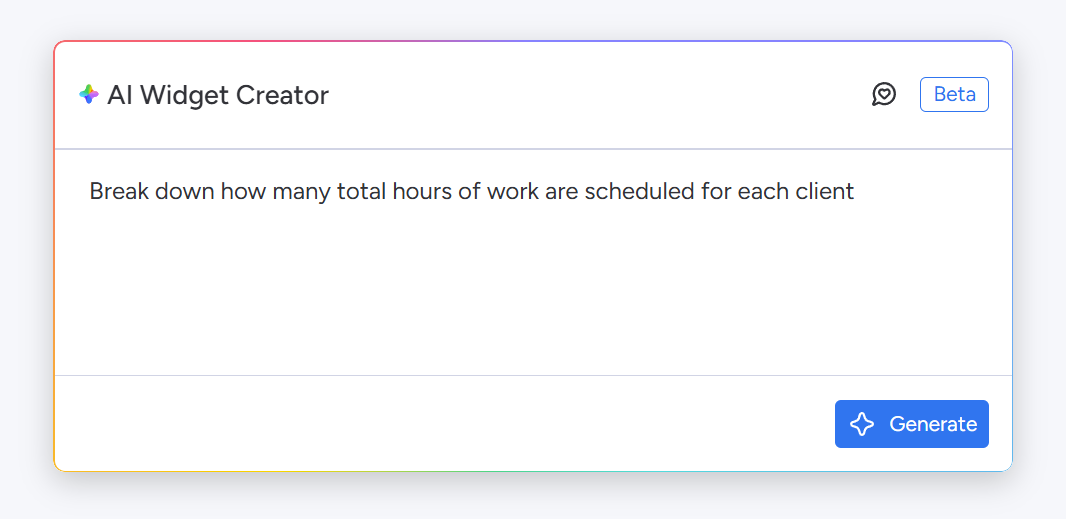 The AI widget creator in monday