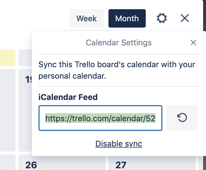 iCalendar feed in Trello