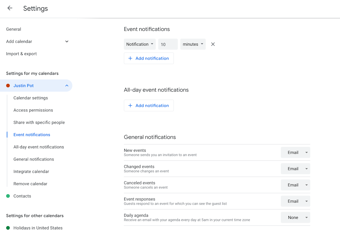 How to Change Your Notifications for Google Calendar