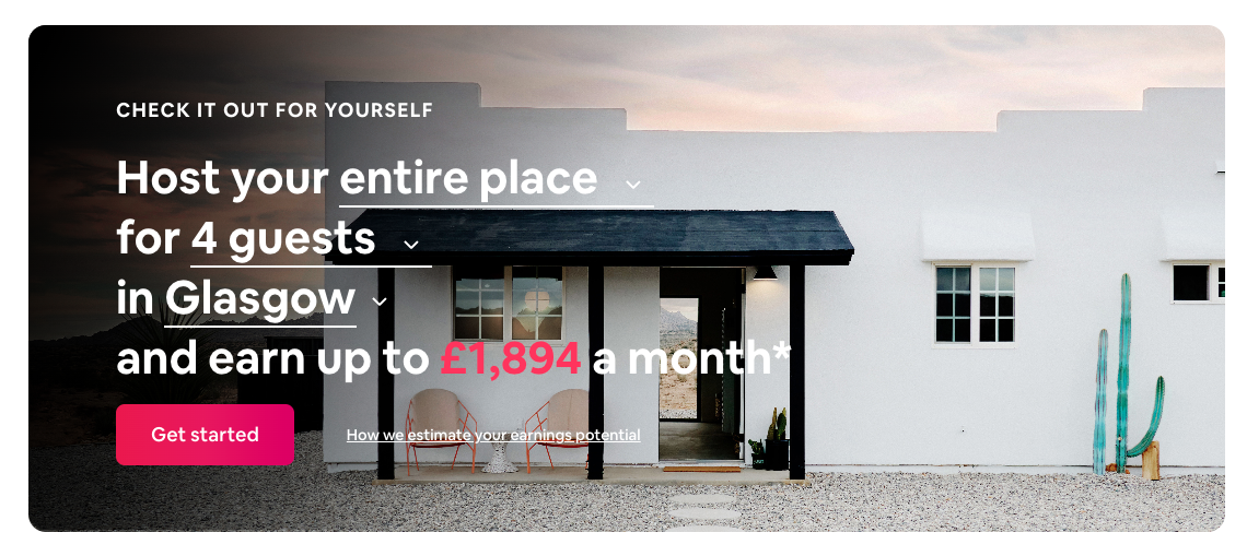 Airbnb geolocation landing page