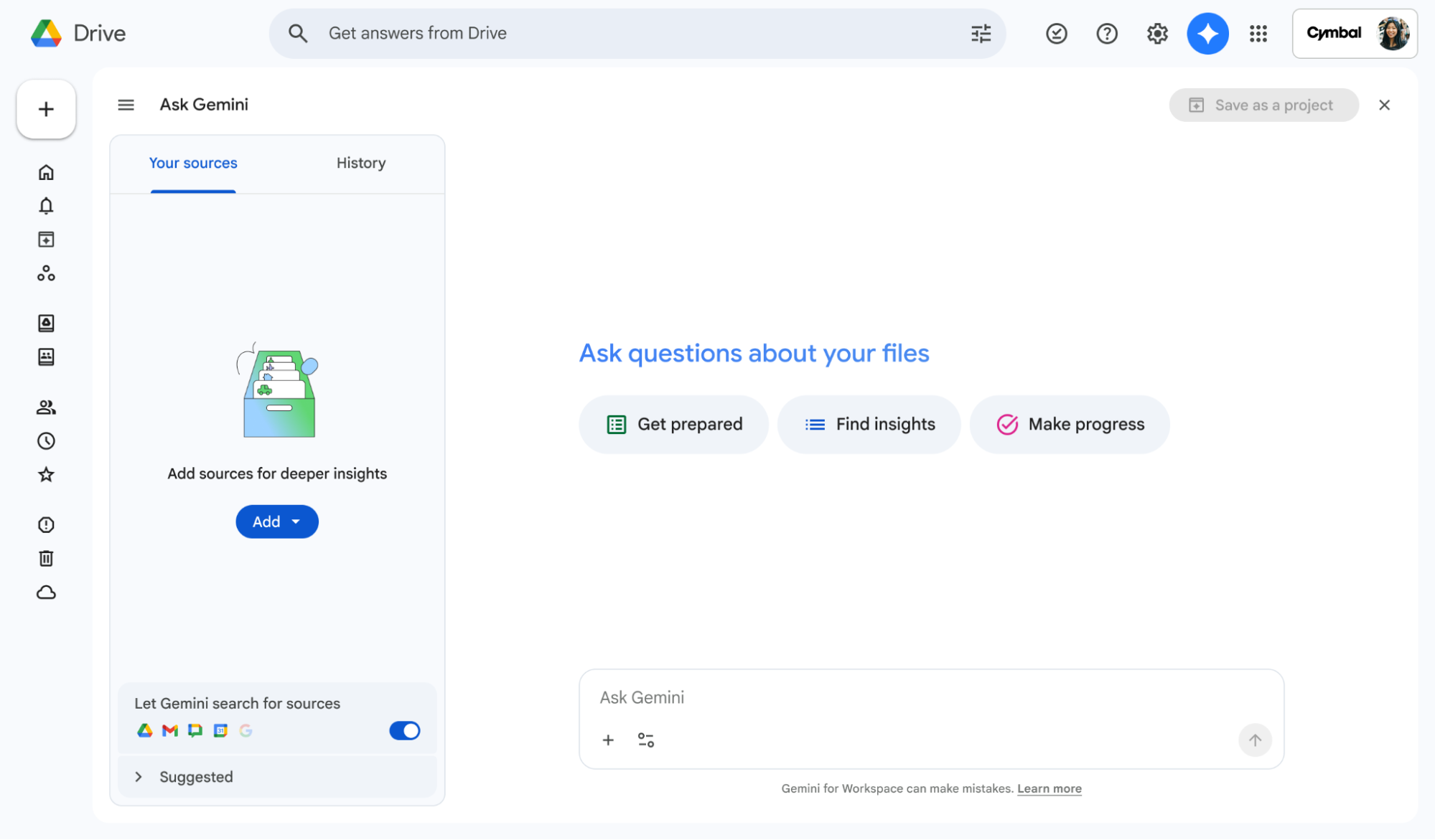 Asking questions about your files in Google Drive