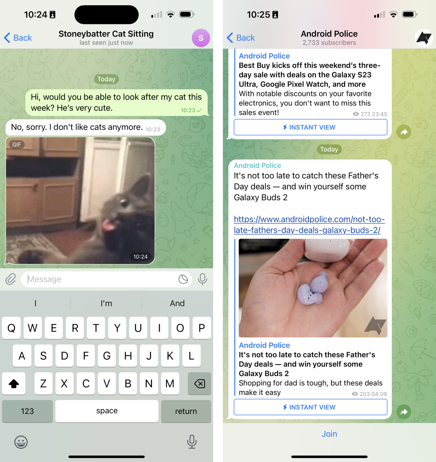 Telegram, our pick for the best texting app for logging in from multiple devices