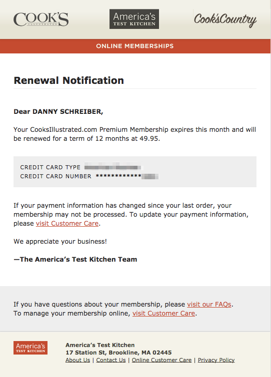 cooks renew email